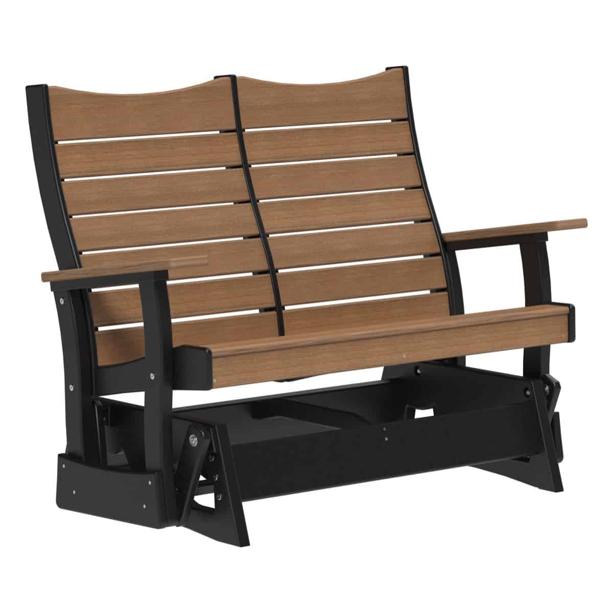 Contour Glider Porch Swing 4ft / Antique Mahogany & Black