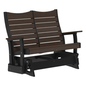 Contour Glider Porch Swing 4ft / Brazilian Walnut & Black