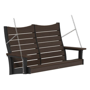Contour Swing Porch Swing 4ft / Brazilian Walnut & Black