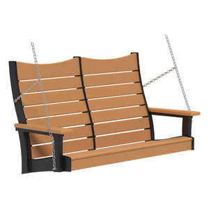 Contour Swing Porch Swing 4ft / Cedar & Black
