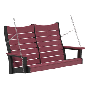 Contour Swing Porch Swing 4ft / Cherrywood & Black