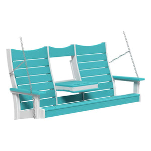 Contour Swing Porch Swing 5ft / Aruba Blue & White