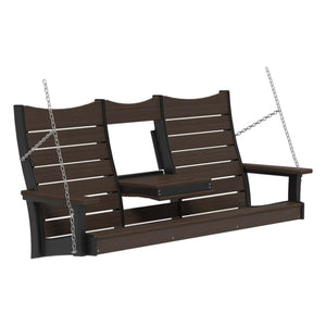 Contour Swing Porch Swing 5ft / Brazilian Walnut & Black