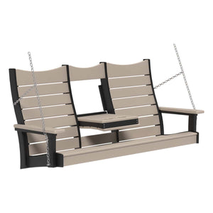 Contour Swing Porch Swing 5ft / Weatherwood & Black