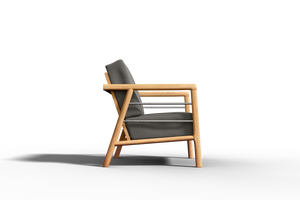 Daniele 4-Piece Teak Outdoor Patio Deep Seating Set with Sunbrella Charcoal Cushion Outdoor Seating