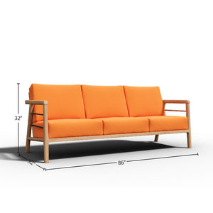 Daniele 4-Piece Teak Outdoor Patio Deep Seating Set with Sunbrella Melon Cushion Outdoor Seating