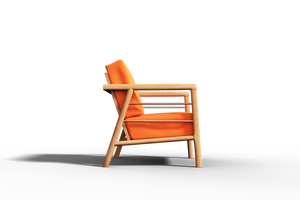 Daniele Teak Outdoor Club Chair with Sunbrella Melon Cushion Outdoor Chair