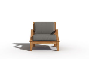 Eliane 4-Piece Teak Outdoor Patio Deep Seating Set with Sunbrella Charcoal Cushions Outdoor deep seating