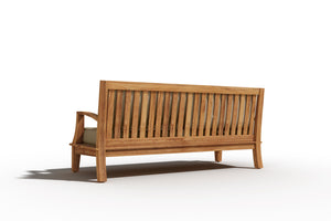 Eliane 4-Piece Teak Outdoor Patio Deep Seating Set with Sunbrella Fawn Cushions Outdoor deep seating