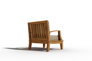 Eliane 4-Piece Teak Outdoor Patio Deep Seating Set with Sunbrella Fawn Cushions Outdoor deep seating