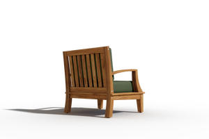Eliane 4-Piece Teak Outdoor Patio Deep Seating Set with Sunbrella Fern Green Cushions Outdoor deep seating