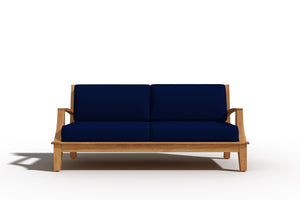 Eliane 4-Piece Teak Outdoor Patio Deep Seating Set with Sunbrella Navy Cushions Outdoor deep seating