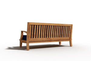 Eliane 4-Piece Teak Outdoor Patio Deep Seating Set with Sunbrella Navy Cushions Outdoor deep seating