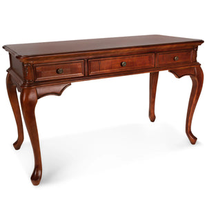 Executive Desk with 3 Drawers – Cherry Finish - All Thing Cedar Storage Benches