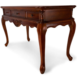 Executive Desk with 3 Drawers – Cherry Finish - All Thing Cedar Storage Benches