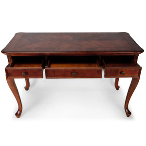 Executive Desk with 3 Drawers – Cherry Finish - All Thing Cedar Storage Benches
