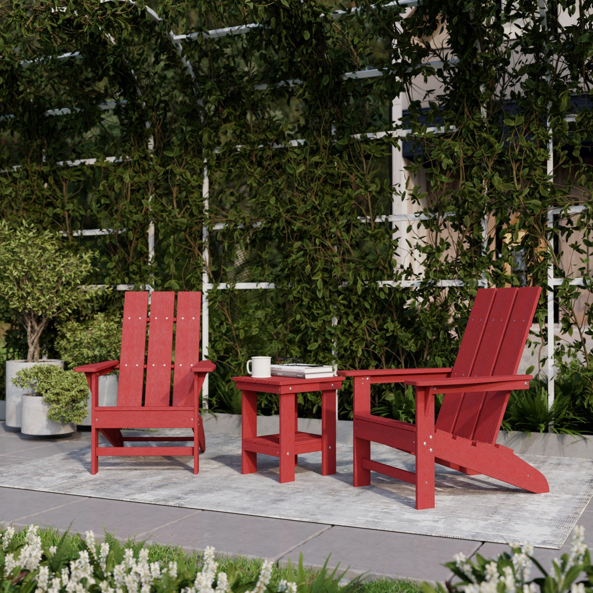 Freedom 3-Piece Modern Adirondack Set with Side Table outdoor furniture
