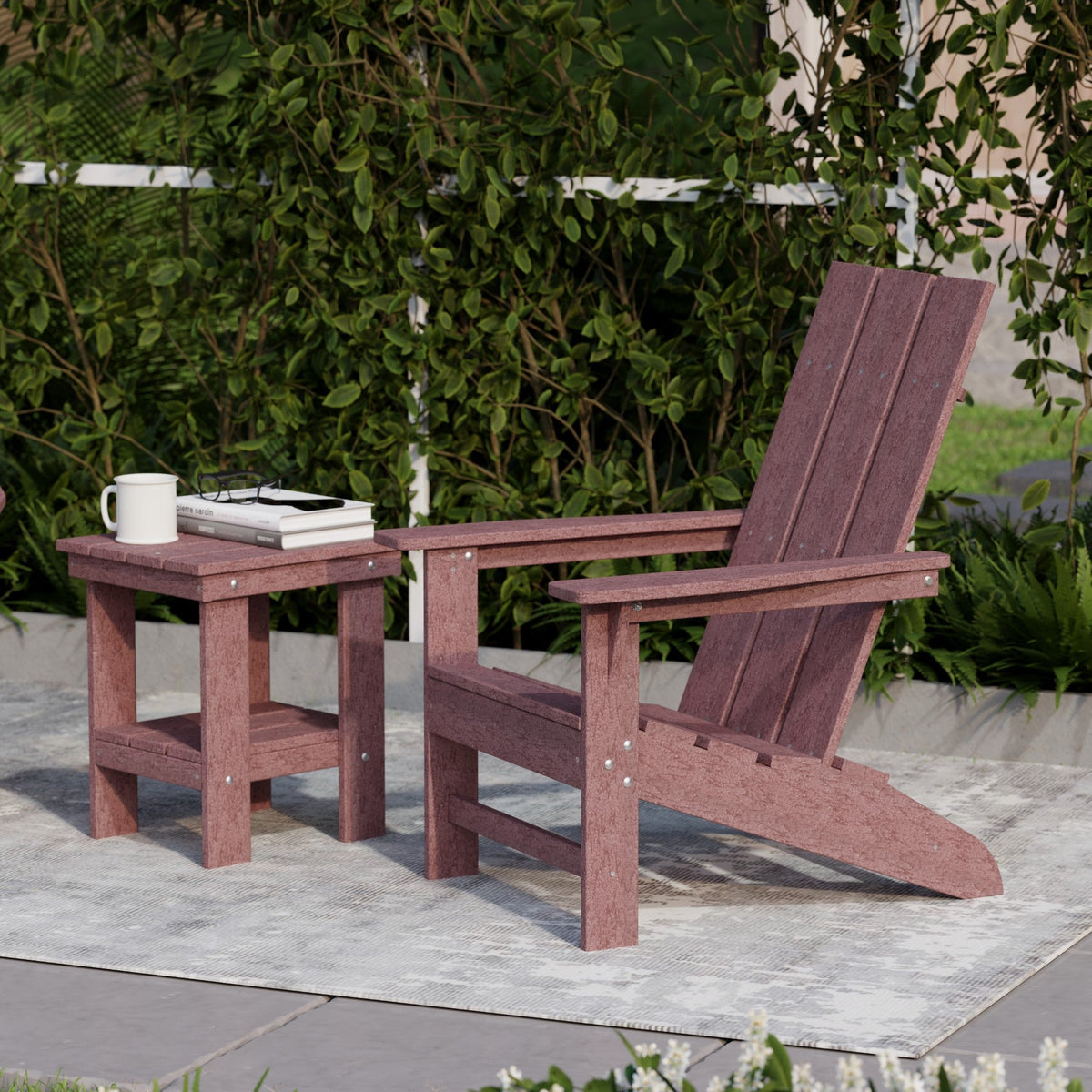 Freedom 3-Piece Modern Adirondack Set with Side Table outdoor furniture