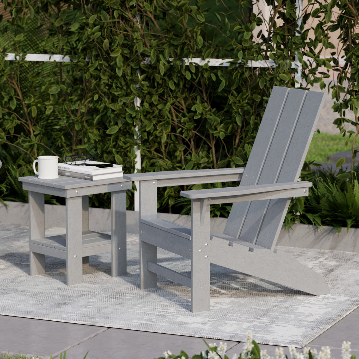 Freedom 3-Piece Modern Adirondack Set with Side Table outdoor furniture
