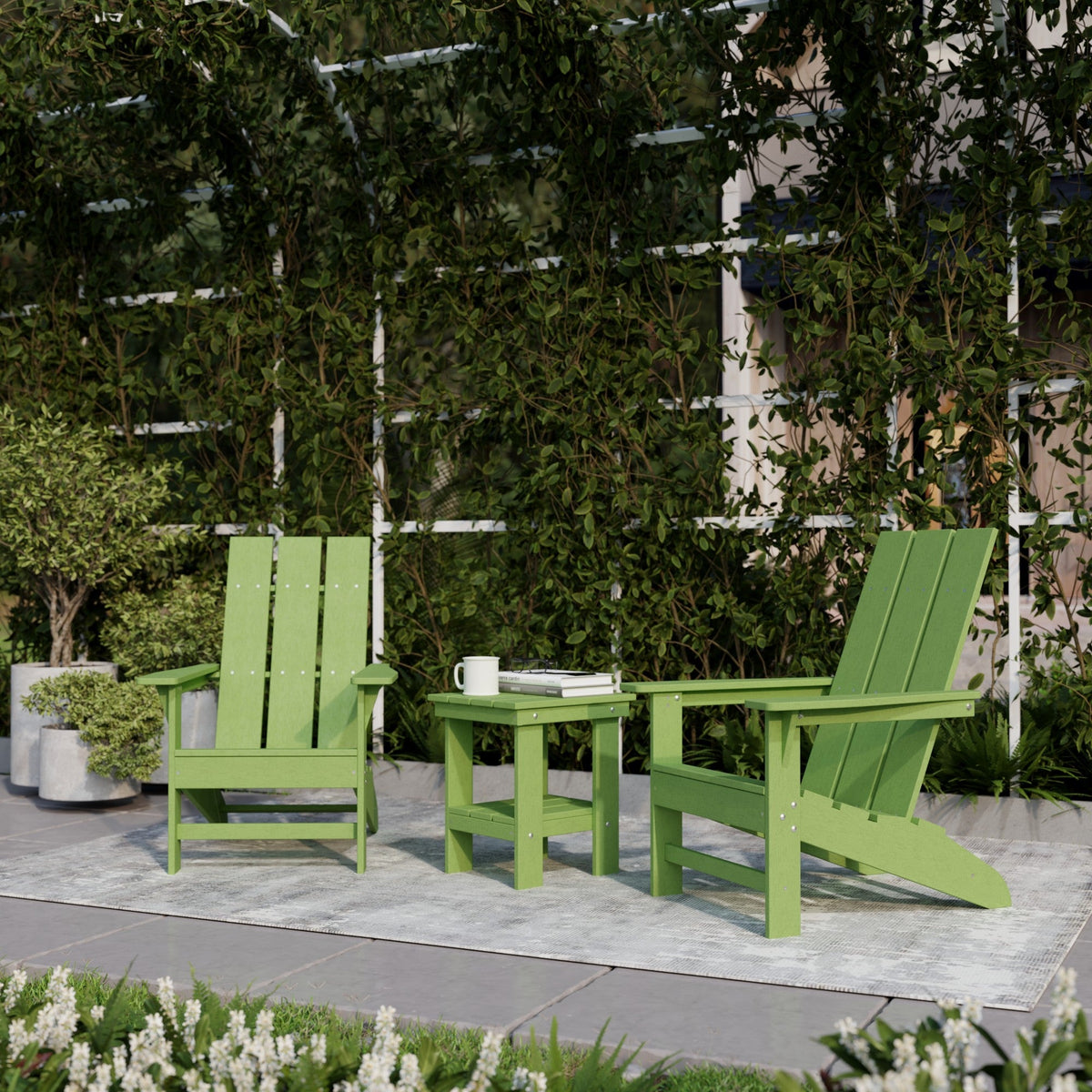Freedom 3-Piece Modern Adirondack Set with Side Table outdoor furniture