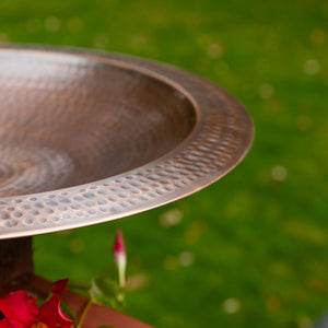 Hammered Copper Birdbath for 4x4 Post by Achla Designs Birdbath Bowl