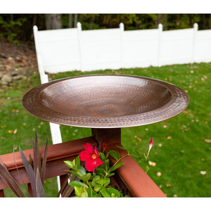 Hammered Copper Birdbath for 4x4 Post by Achla Designs Birdbath Bowl