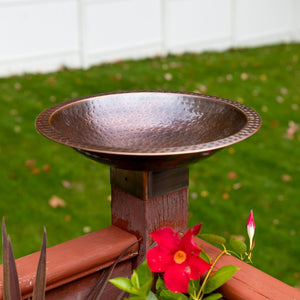 Hammered Copper Birdbath for 4x4 Post by Achla Designs Birdbath Bowl