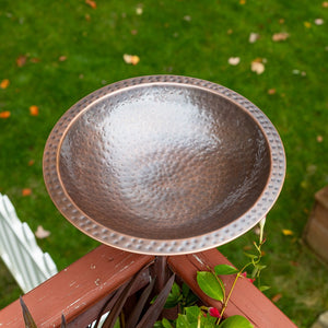 Hammered Copper Birdbath for 4x4 Post by Achla Designs Birdbath Bowl