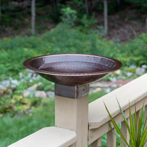 Hammered Copper Birdbath for 4x4 Post by Achla Designs Birdbath Bowl
