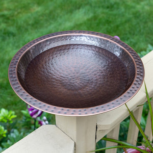 Hammered Copper Birdbath for 4x4 Post by Achla Designs Birdbath Bowl
