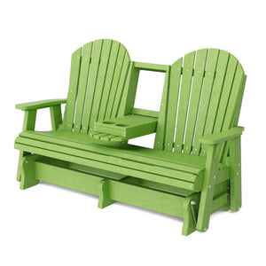 Heritage 5' Glider with Console Garden Bench