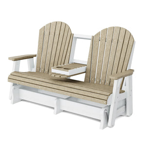 Heritage 5' Glider with Console Garden Bench