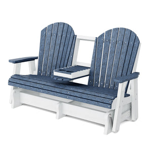 Heritage 5' Glider with Console Garden Bench