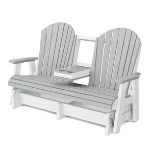 Heritage 5' Glider with Console Garden Bench