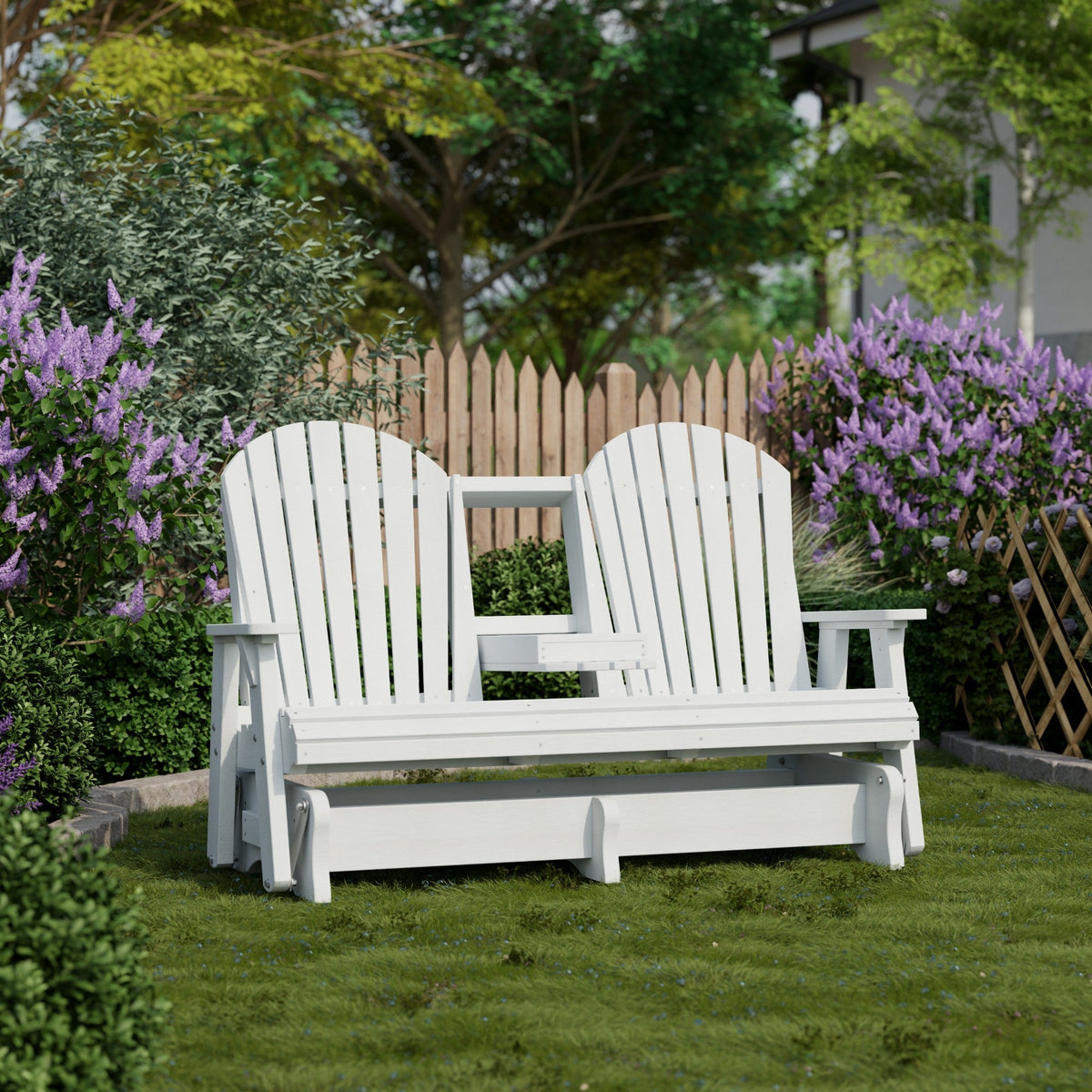 Heritage 5' Glider with Console Garden Bench