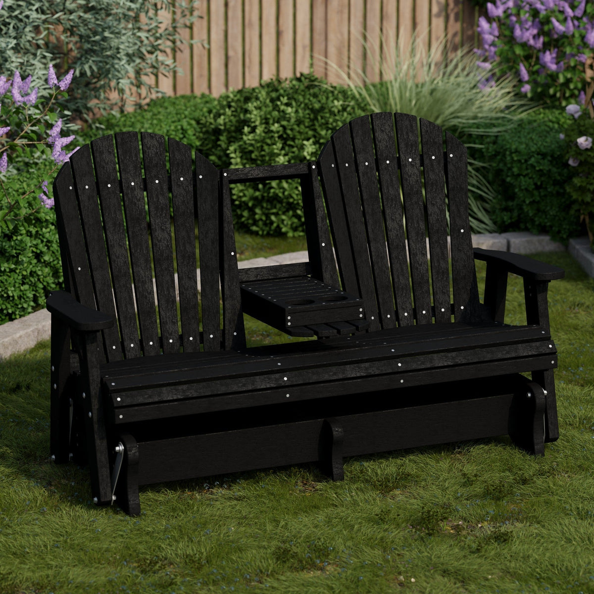 Heritage 5' Glider with Console Garden Bench