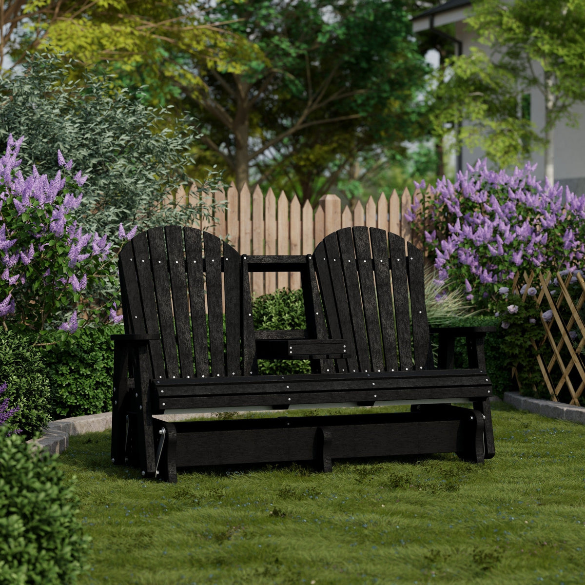 Heritage 5' Glider with Console Garden Bench