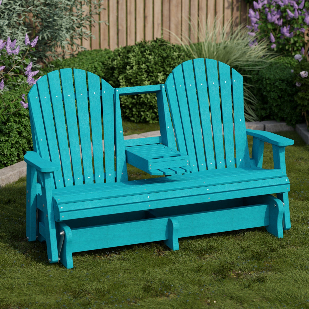 Heritage 5' Glider with Console Garden Bench