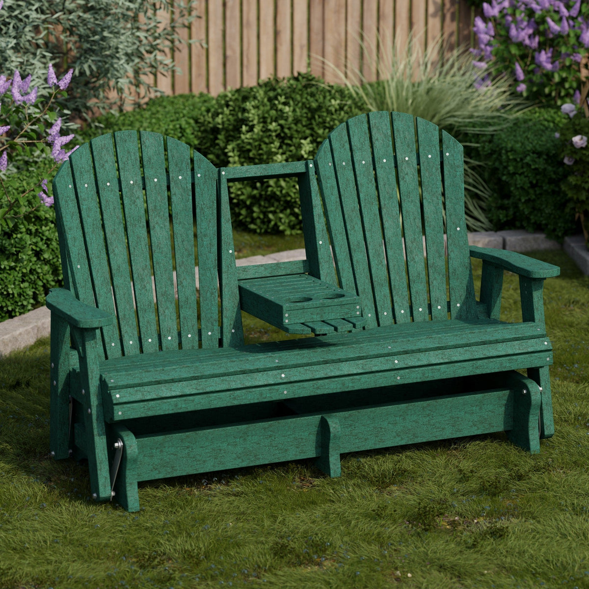Heritage 5' Glider with Console Garden Bench