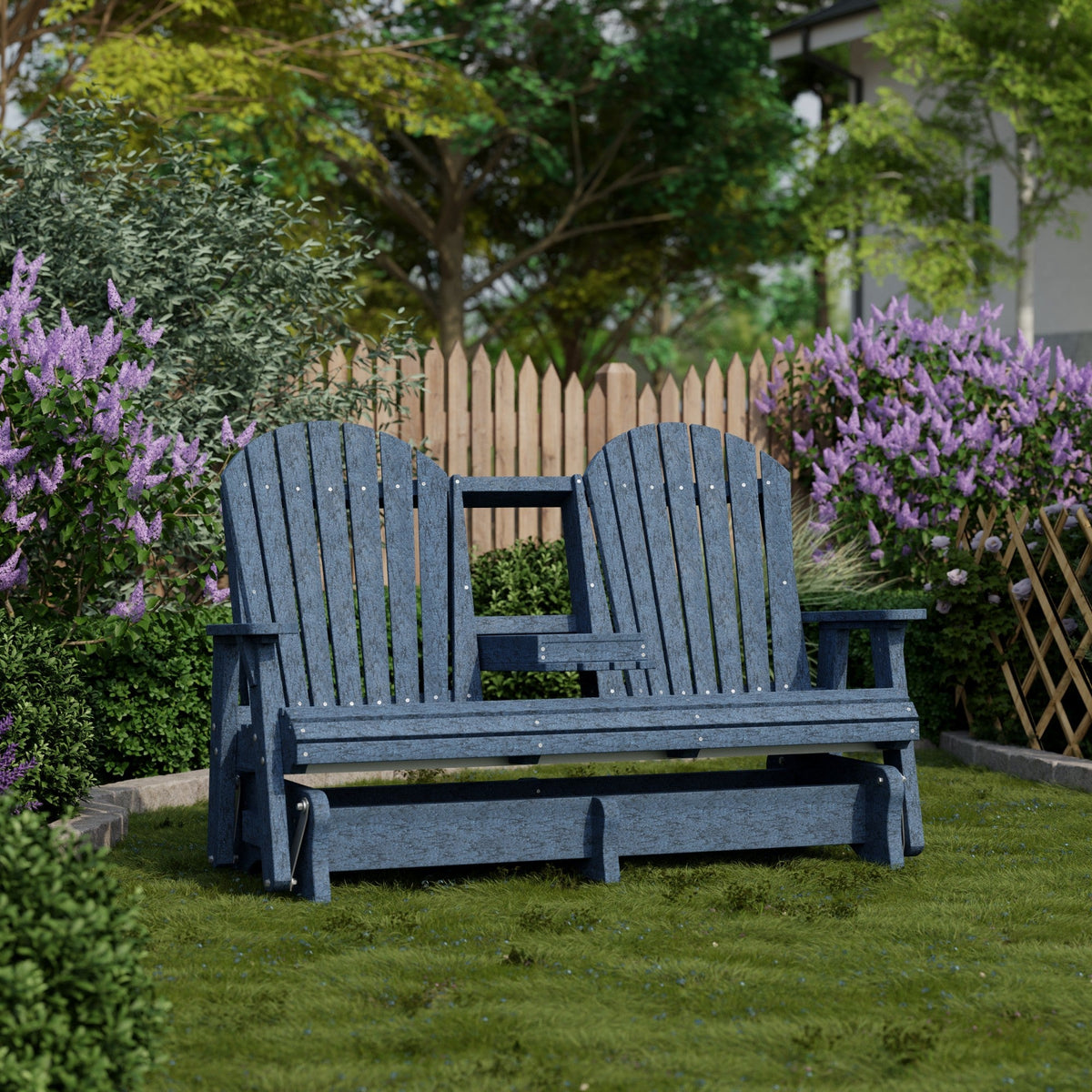 Heritage 5' Glider with Console Garden Bench