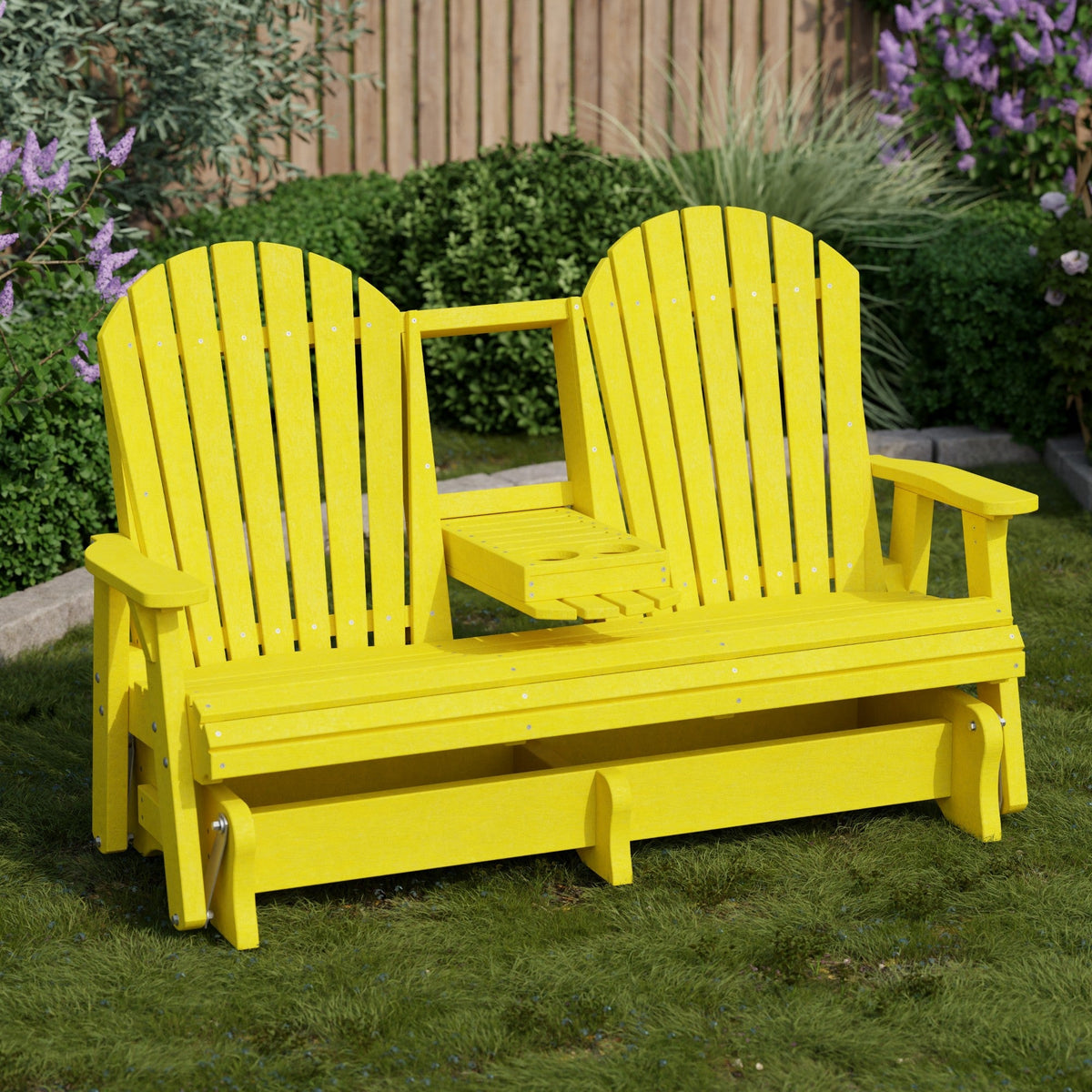Heritage 5' Glider with Console Garden Bench