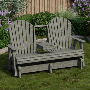 Heritage 5' Glider with Console Garden Bench