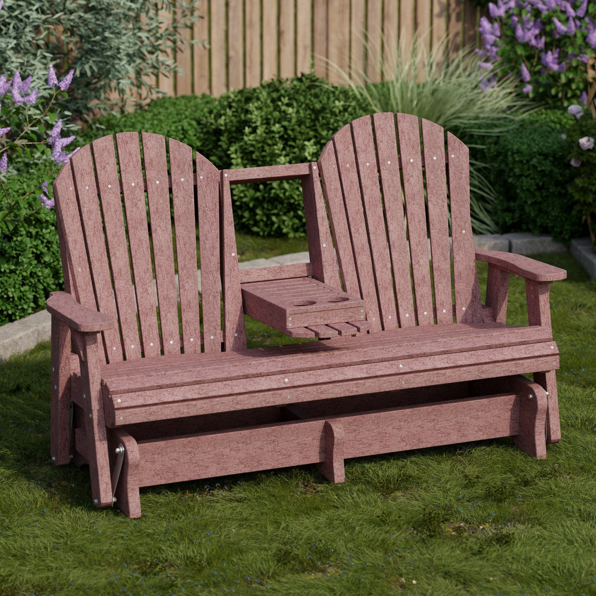 Heritage 5' Glider with Console Garden Bench