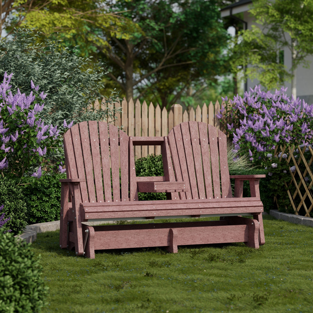 Heritage 5' Glider with Console Garden Bench