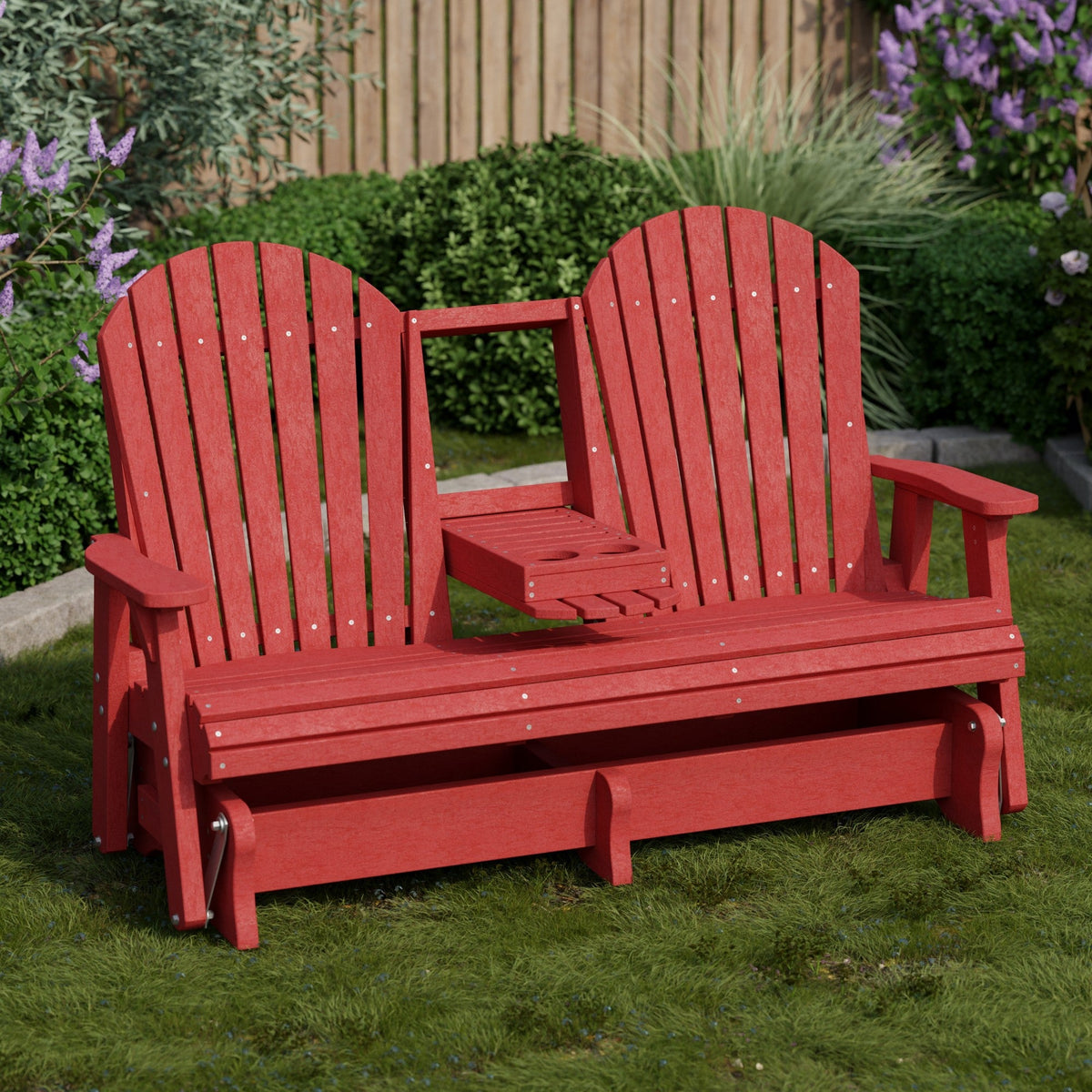 Heritage 5' Glider with Console Garden Bench