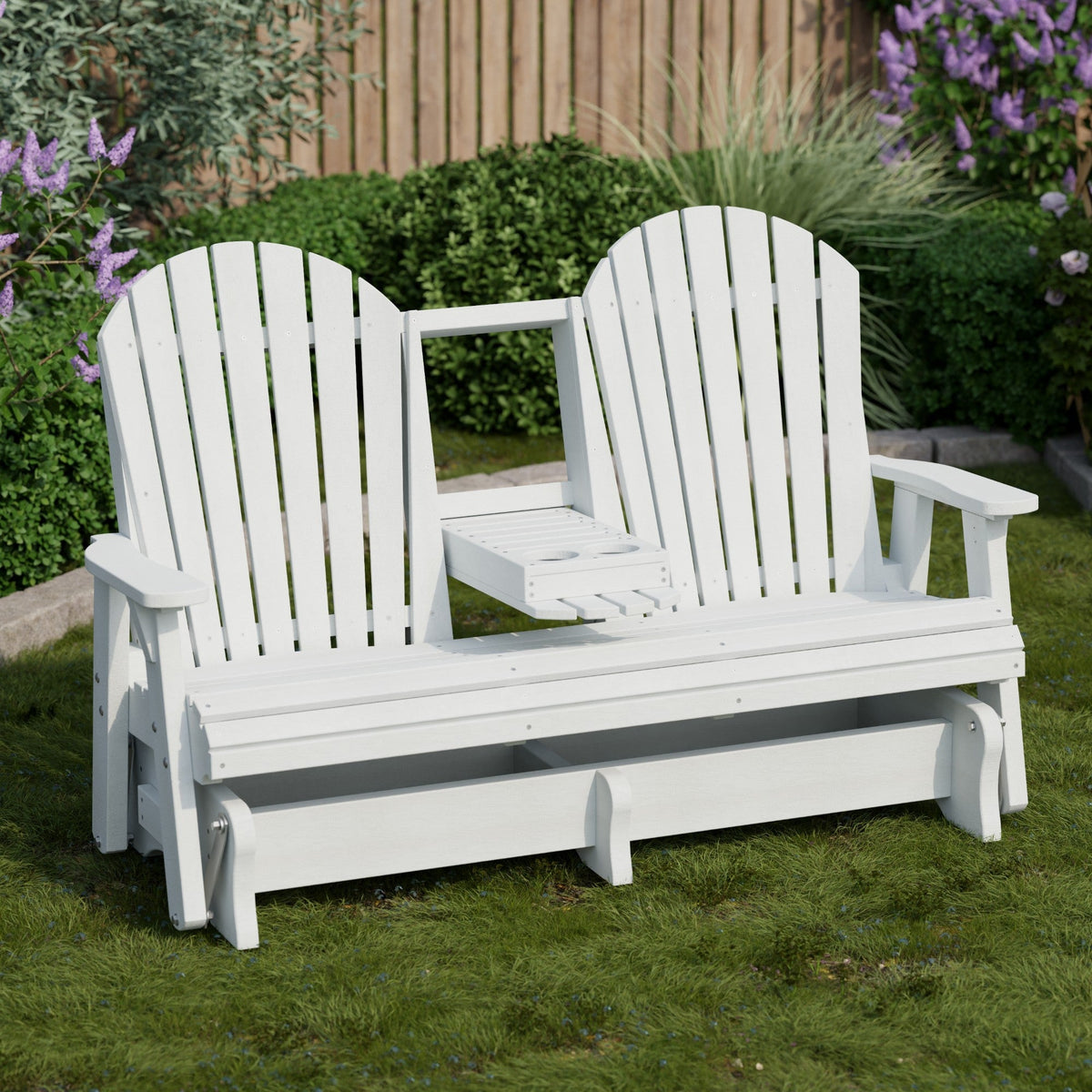 Heritage 5' Glider with Console Garden Bench