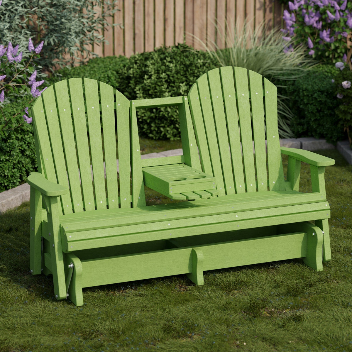 Heritage 5' Glider with Console Garden Bench