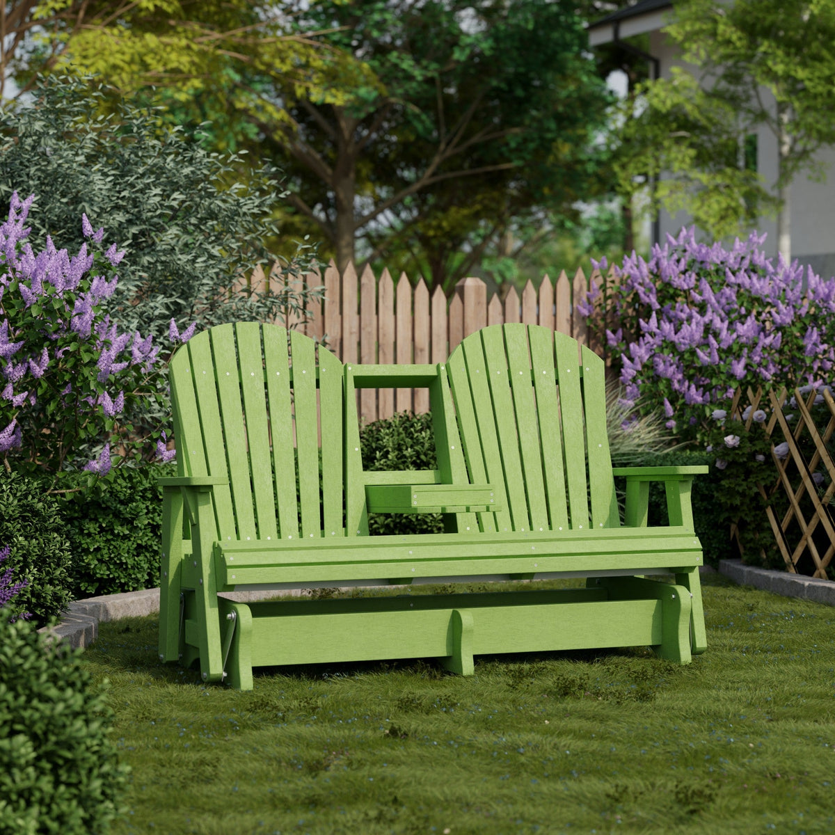 Heritage 5' Glider with Console Garden Bench