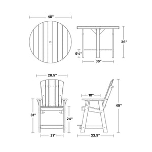 Heritage 5-Piece 48" Pub Counter Set Dining Set