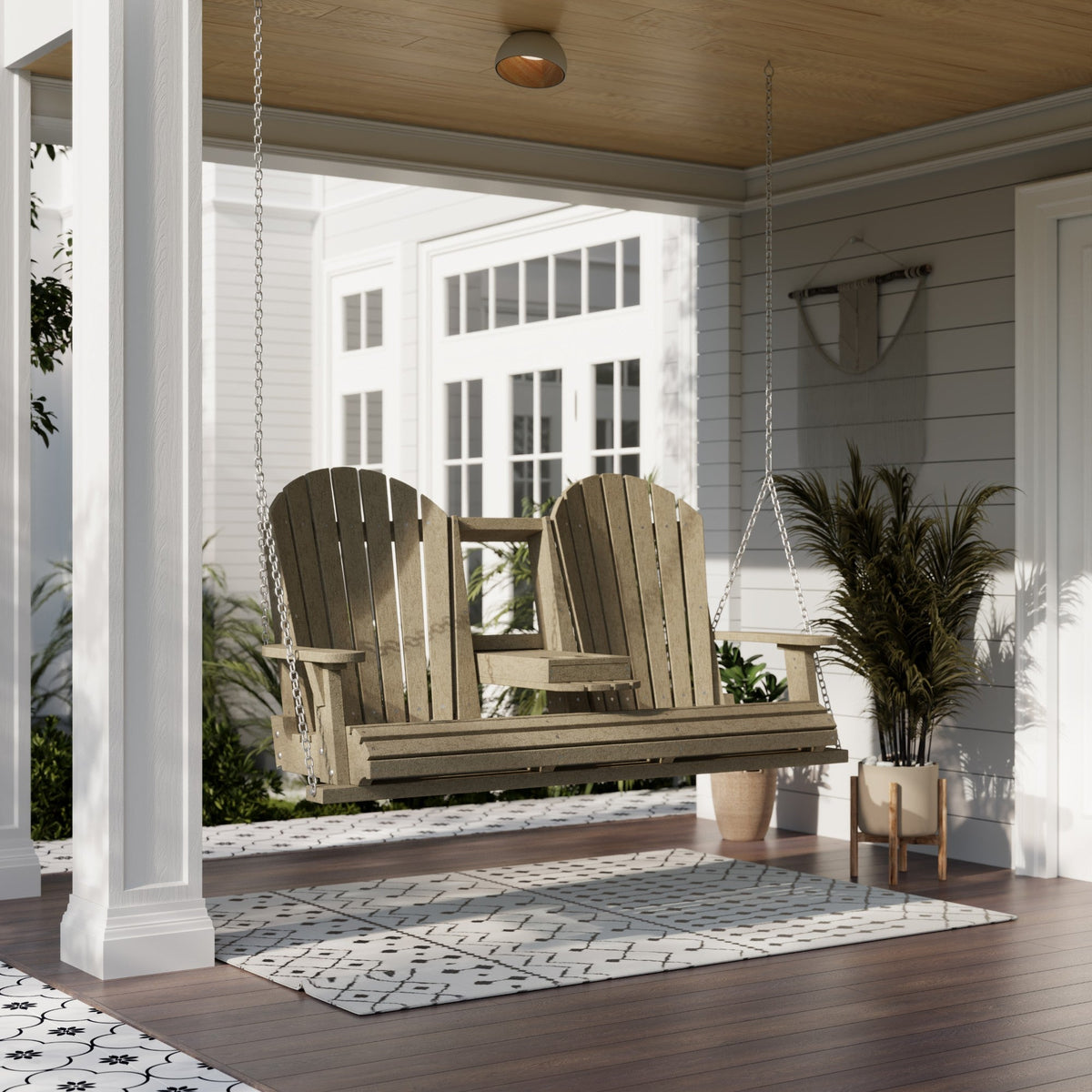 Heritage 5' Swing With Console Porch Swing
